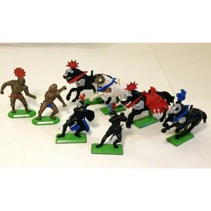 Vintage Britains Ltd England Deetail Medieval Knight Soldier Figures & Horse Lot